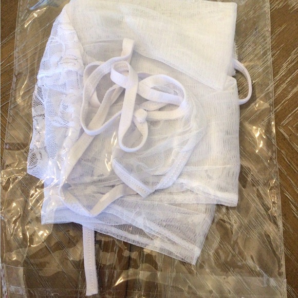 NWOT 2pc White Mesh & Lace Lingerie Lightweight Chemise & Thong Panty Set Small - Picture 5 of 5